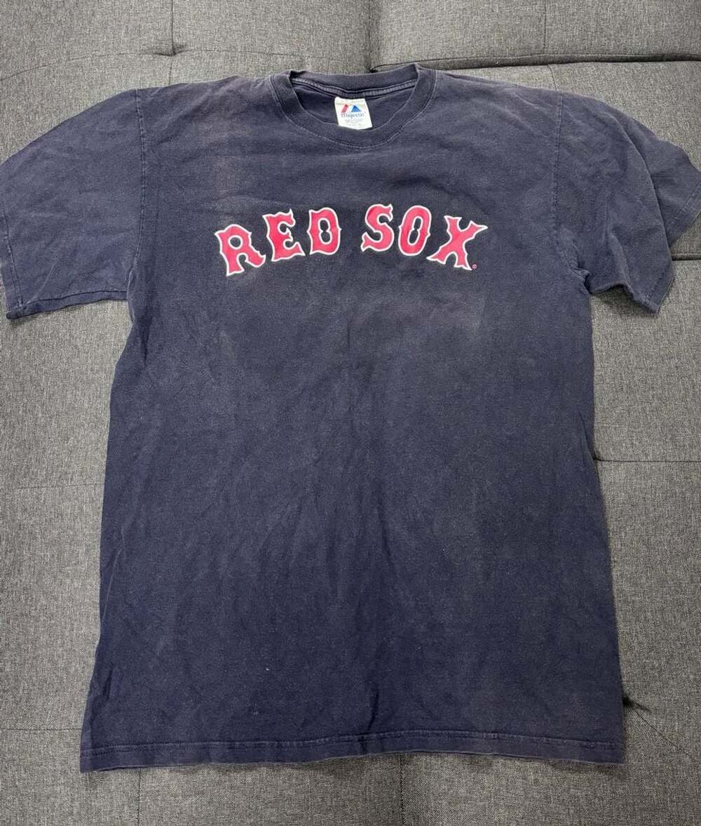 Vintage Majestic David Ortiz Boston Red Sox #34 Navy T-Shirt Style 1130 Large
